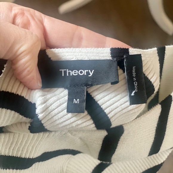 Theory boat/bateau neck fitted sweater with deep V back - Picture 6 of 8